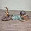 Skulptur Dekoration Junge Bronze 1,07 m – Bild 8
