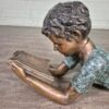 Skulptur Dekoration Junge Bronze 1,07 m – Bild 3