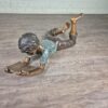 Skulptur Dekoration Junge Bronze 1,07 m