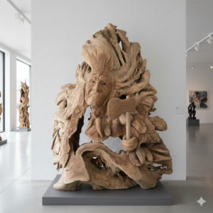 Skulptur Dekoration Indianer Teakholz Wurzel 1,48 m