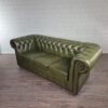 Chesterfield Sofa Couch Leder Olive 2,00 m – Bild 4