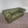 Chesterfield Sofa Couch Leder Olive 2,00 m