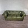 Chesterfield Sofa Couch Leder Olive 2,00 m – Bild 2