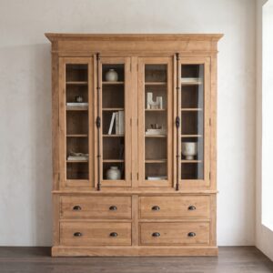 Vitrine Bücherschrank Teakholz 1,81 m