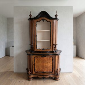Vitrine Bonheur Biedermeier 1850 Nussbaum