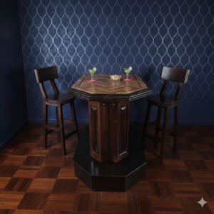 Minibar Stehtisch Eiche Mahagoni 1,27 m