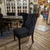 Esszimmerstuhl Stuhl Ohrenbackenstuhl Chesterfield Schwarz