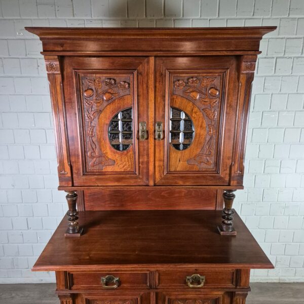 Buffetschrank Schrank Jugendstil 1900 Nussbaum – Bild 14