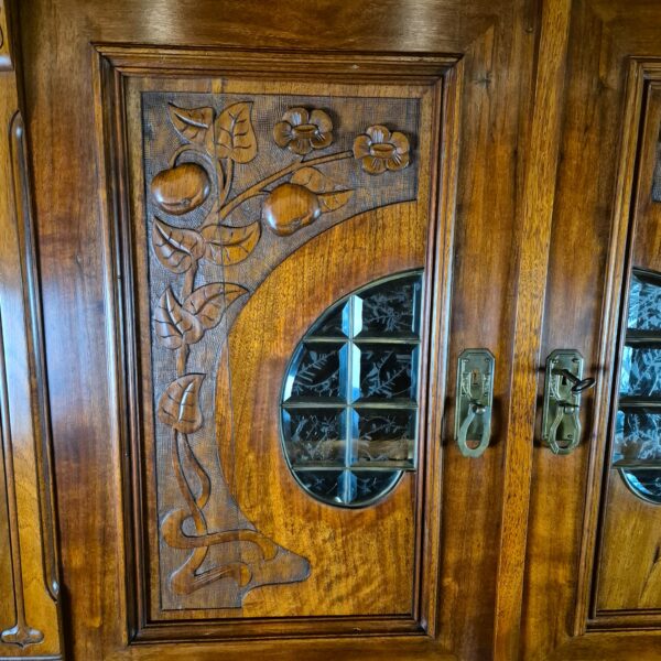 Buffetschrank Schrank Jugendstil 1900 Nussbaum – Bild 15