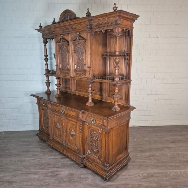 Buffetschrank Schrank Gründerzeit 1880 Eiche – Bild 3