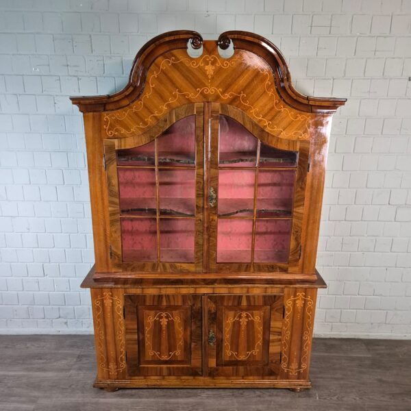 Vitrine Geschirrschrank Barock 1770 Nussbaum – Bild 2