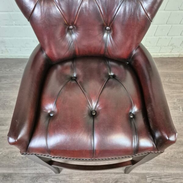 Chesterfield Barhocker Barsessel Leder Kastanienbraun – Bild 8