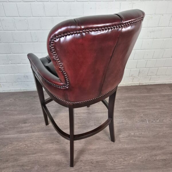 Chesterfield Barhocker Barsessel Leder Kastanienbraun – Bild 5