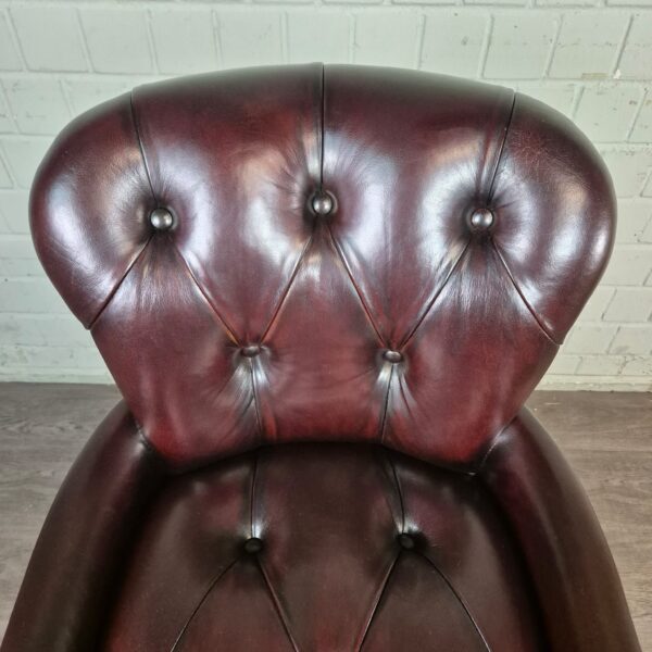 Chesterfield Barhocker Barsessel Leder Kastanienbraun – Bild 7