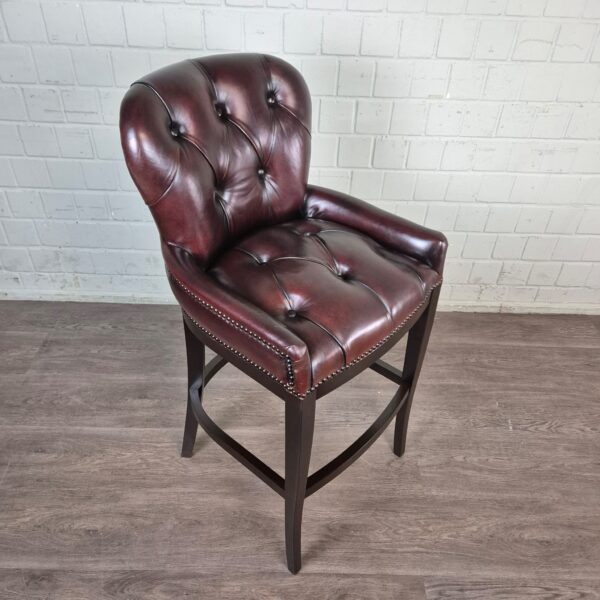 Chesterfield Barhocker Barsessel Leder Kastanienbraun