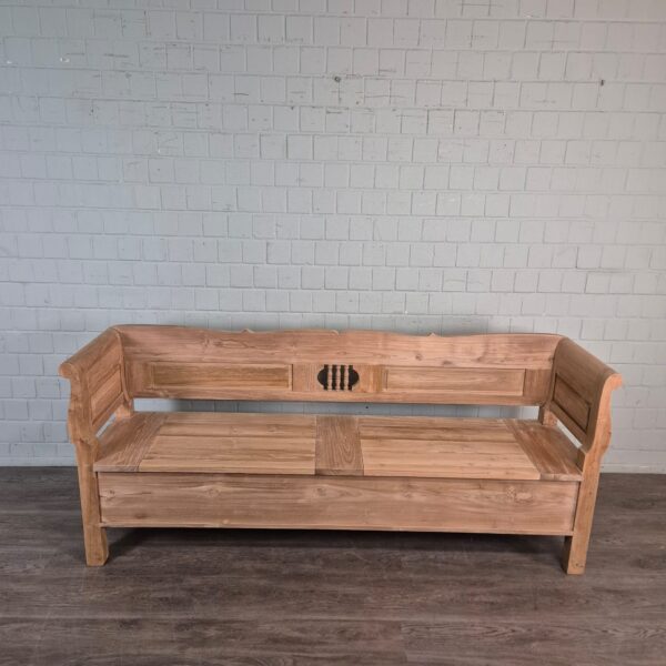 Truhenbank Natur Teakholz 2,20 m – Bild 2
