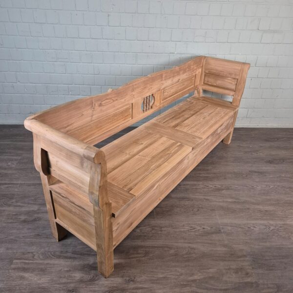 Truhenbank Natur Teakholz 2,20 m – Bild 4