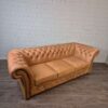 Chesterfield Sofa Couch Leder Camel 2,45 m