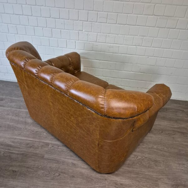 Chesterfield Sofa Couch Leder Cognac 1,53 m – Bild 8