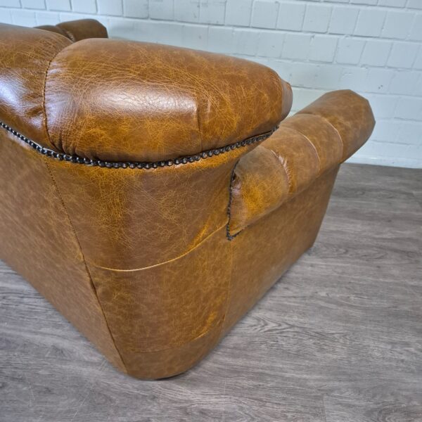 Chesterfield Sofa Couch Leder Cognac 1,53 m – Bild 9