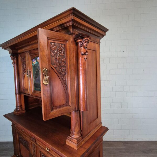 Buffetschrank Schrank Jugendstil 1900 Nussbaum – Bild 23