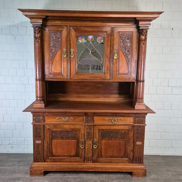 Buffetschrank Schrank Jugendstil 1900 Nussbaum – Bild 2