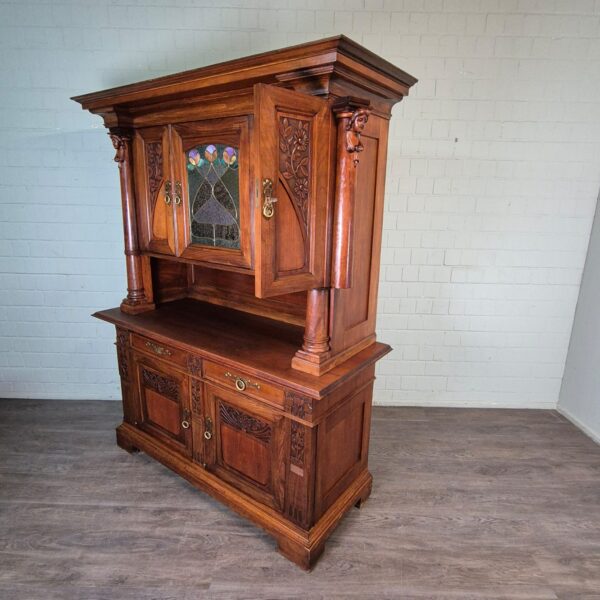 Buffetschrank Schrank Jugendstil 1900 Nussbaum – Bild 3