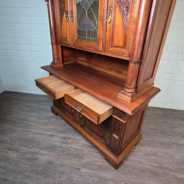 Buffetschrank Schrank Jugendstil 1900 Nussbaum – Bild 25