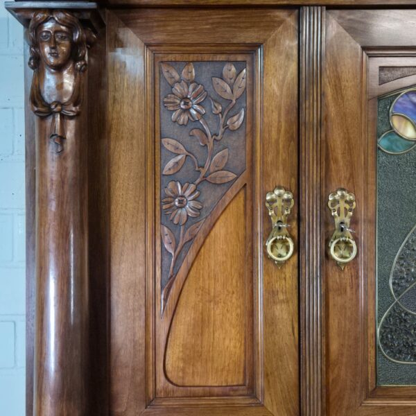 Buffetschrank Schrank Jugendstil 1900 Nussbaum – Bild 6