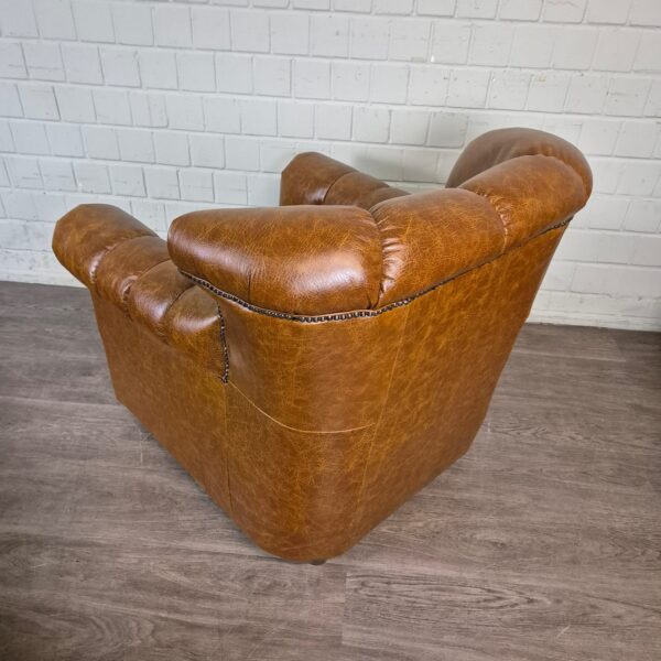 Chesterfield Couchgarnitur Camel 3-2-1 Leder – Bild 19