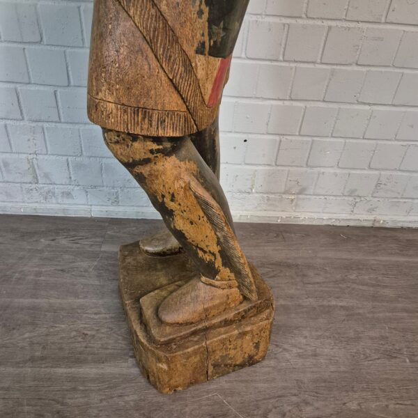 Skulptur Dekoration Indianer 1,88 m Massivholz 1920 – Bild 6