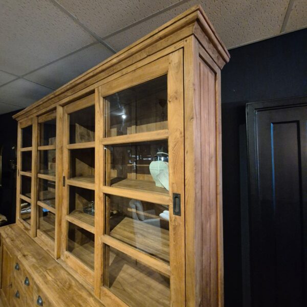 Vitrine Bücherschrank Teakholz 2,32 m – Bild 7