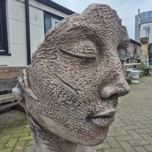 Skulptur Dekoration Gesicht Beton 1,15 m – Bild 3