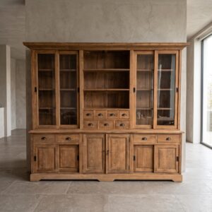 Vitrine Bücherschrank Teakholz 2,50 m