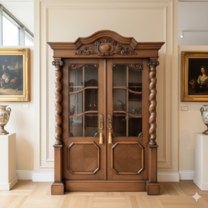 Vitrine Schrank Neubarock 1900 Eiche