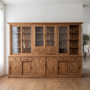 Vitrine Bücherschrank Teakholz 3,14 m