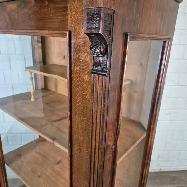 Vitrine Geschirrschrank Gründerzeit 1880 Buche – Bild 4