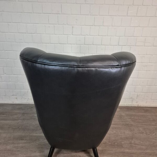 Chesterfield Sessel Leder Schwarz – Bild 9