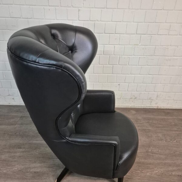 Chesterfield Sessel Leder Schwarz – Bild 10