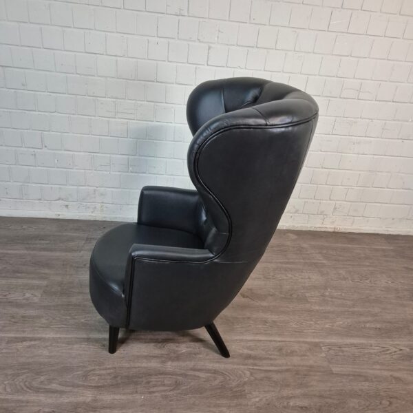 Chesterfield Sessel Leder Schwarz – Bild 7