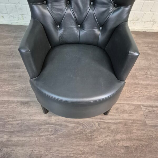 Chesterfield Sessel Leder Schwarz – Bild 5