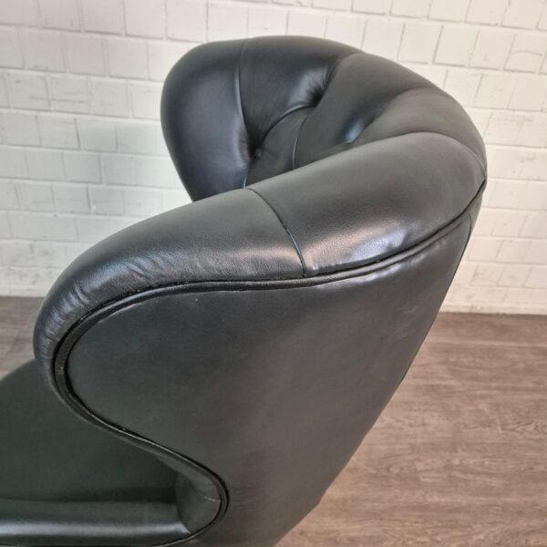 Chesterfield Sessel Leder Schwarz – Bild 8