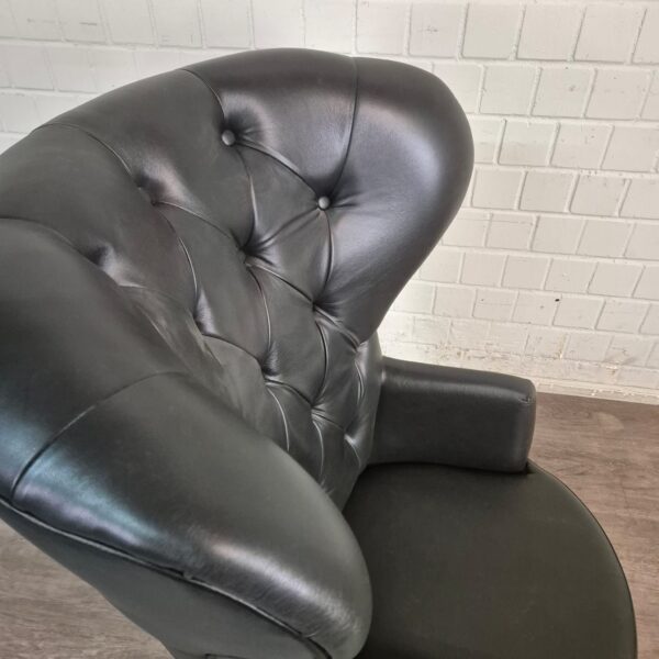 Chesterfield Sessel Leder Schwarz – Bild 11