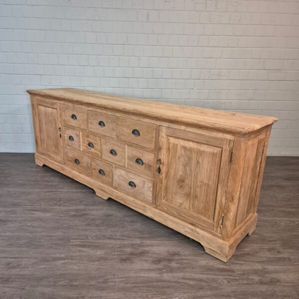 Sideboard Anrichte Teakholz 2,57 m – Bild 3