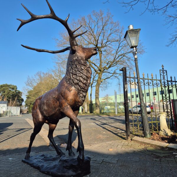 Skulptur Dekoration Hirsch Bronze 2,13 m