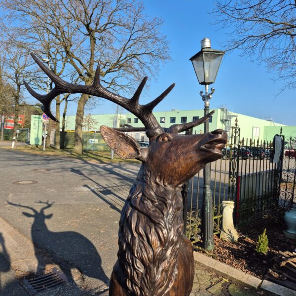 Skulptur Dekoration Hirsch Bronze 2,13 m – Bild 3