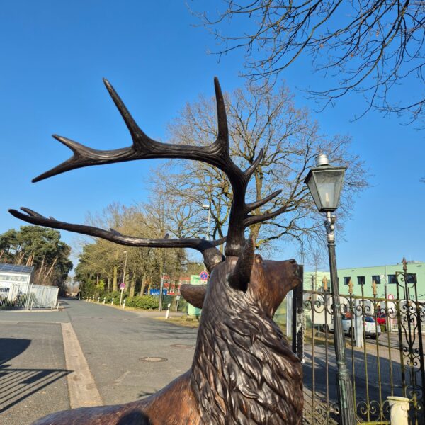 Skulptur Dekoration Hirsch Bronze 2,13 m – Bild 4