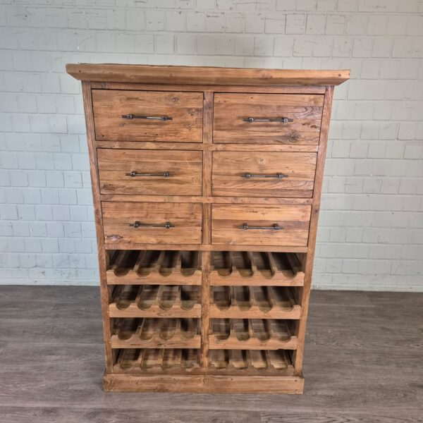 Weinschrank Weinregal Teakholz 1,08 m – Bild 2