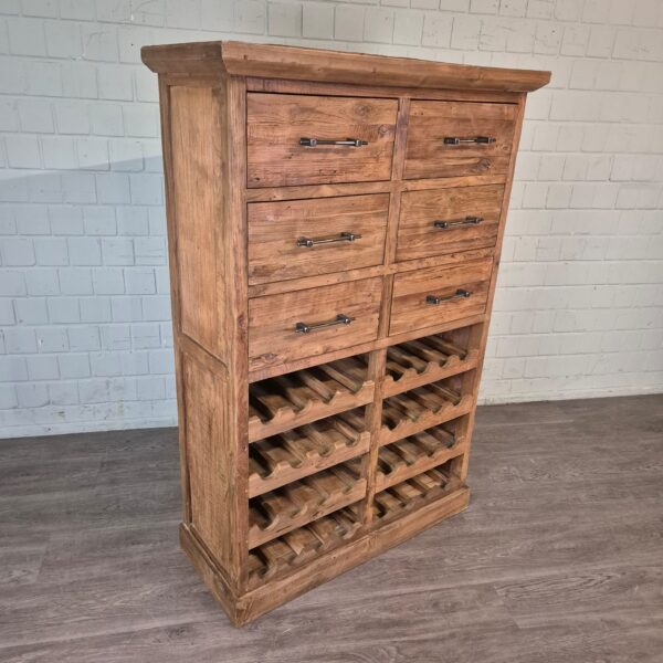 Weinschrank Weinregal Teakholz 1,08 m