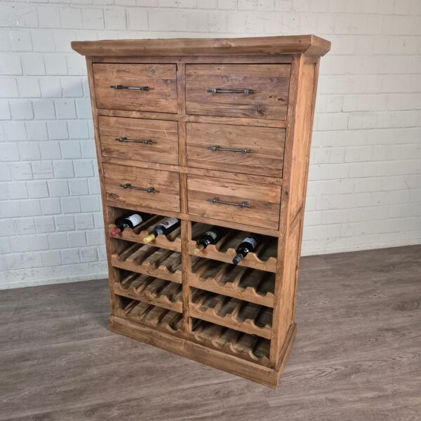 Weinschrank Weinregal Teakholz 1,08 m – Bild 3